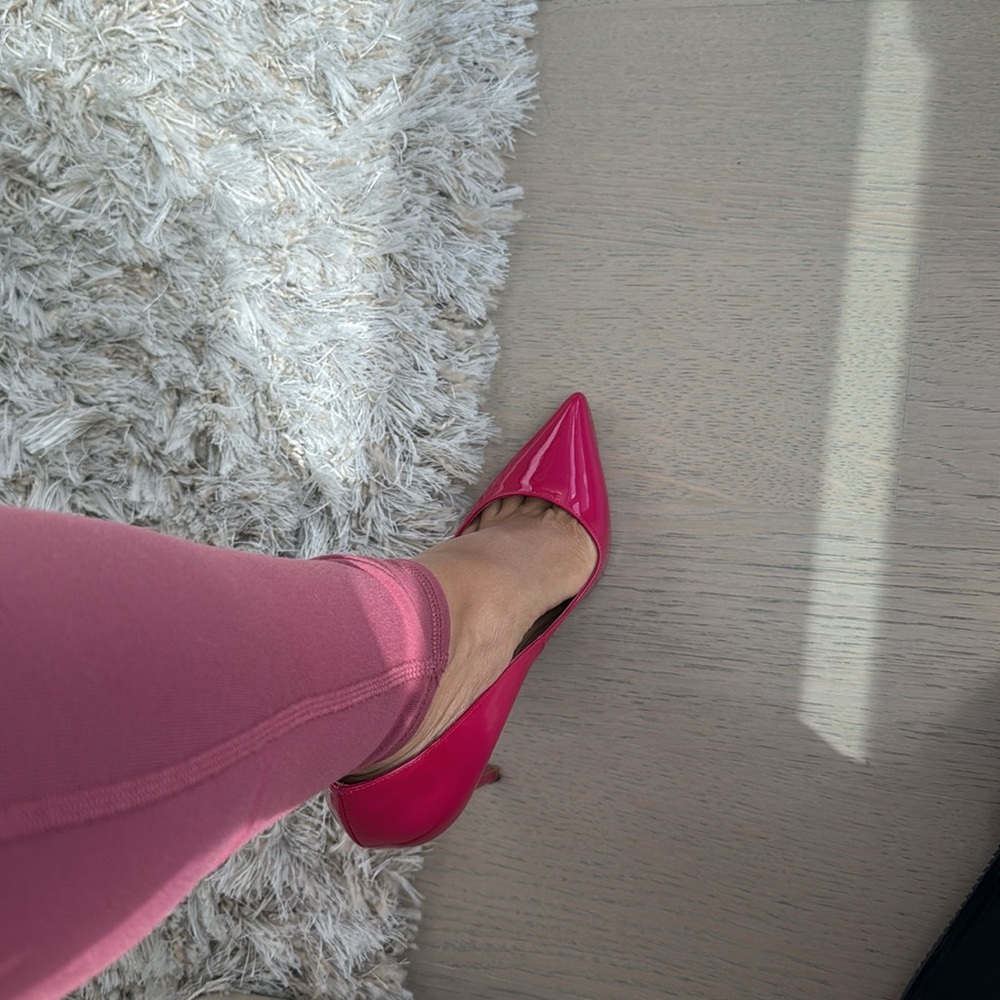 Christian Louboutin Hot Pink Patent Leather Pointed-Toe Pumps - Picture 9 of 15